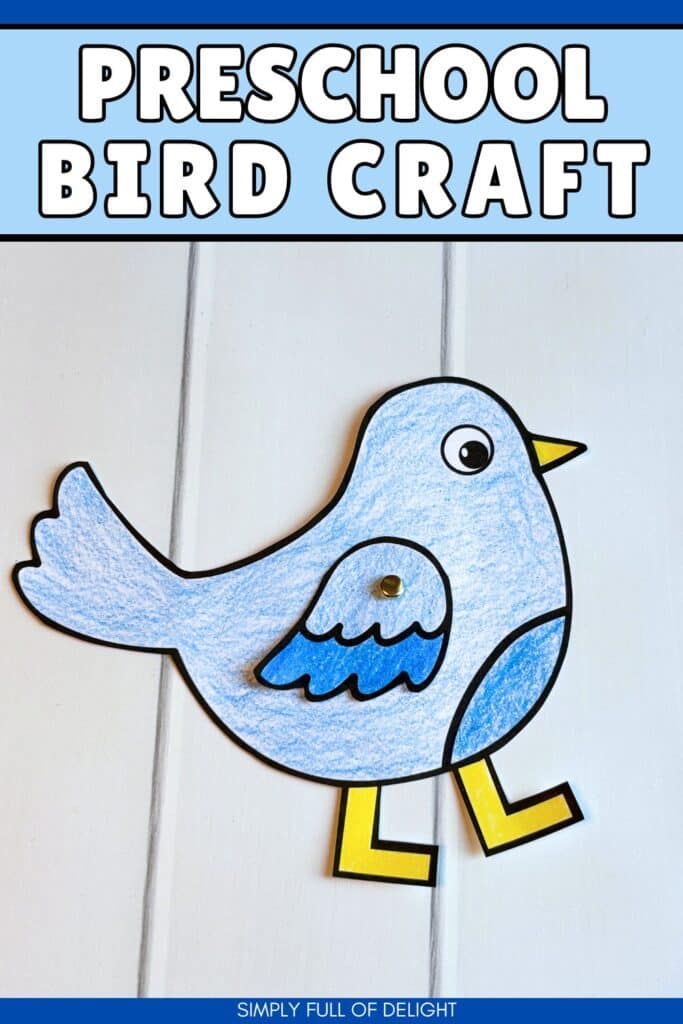 preschool bird craft - free printable template