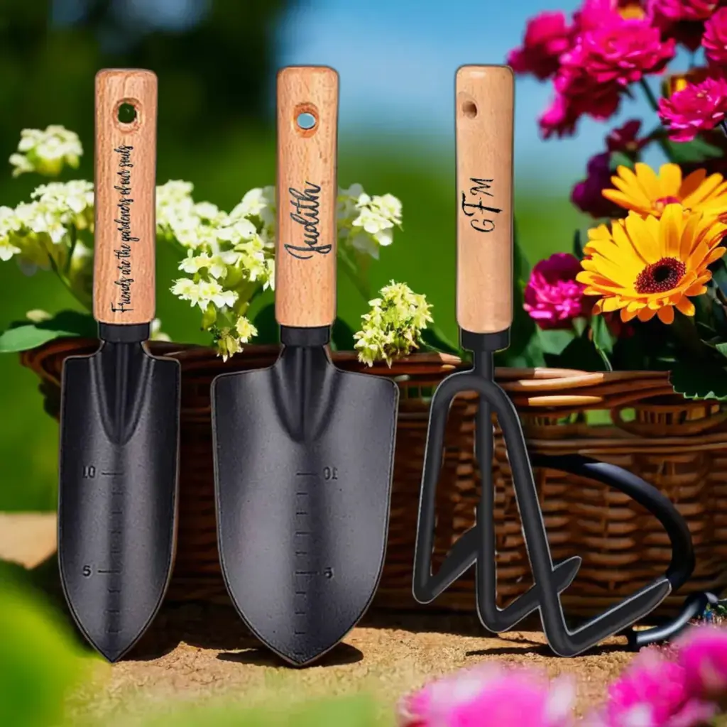 3 Piece Personalized Garden Tool Set from Engraved Elegance LLC.
