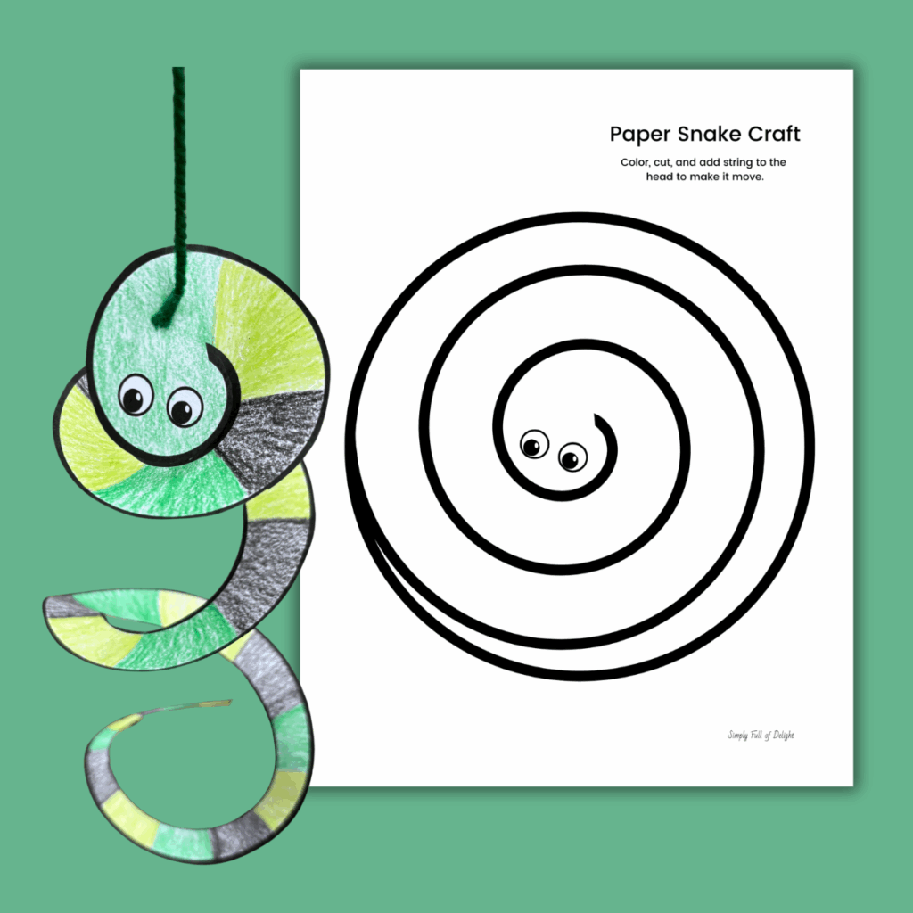 paper snake craft free template