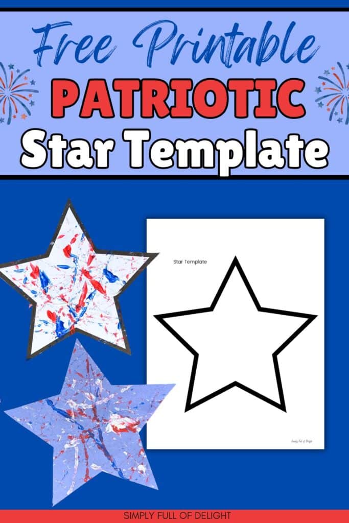star template - free printable Patriotic star craft template for 4th of July, Memorial day, Presidents day and more!