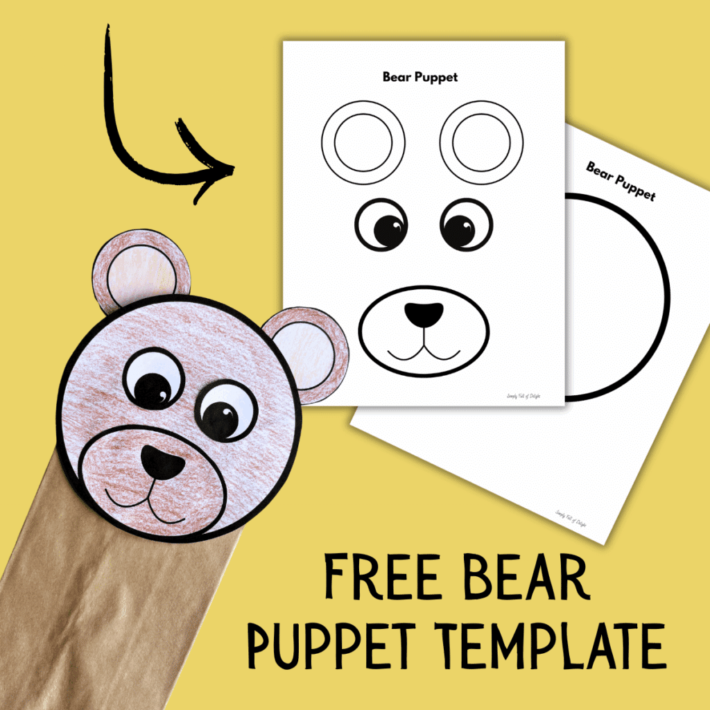 free bear puppet template for preschool