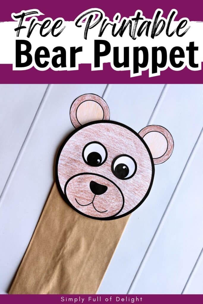 free printable bear puppet craft for kids