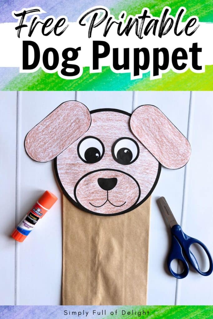 Easy Dog Paper Bag Puppet (Free Printable Template!)