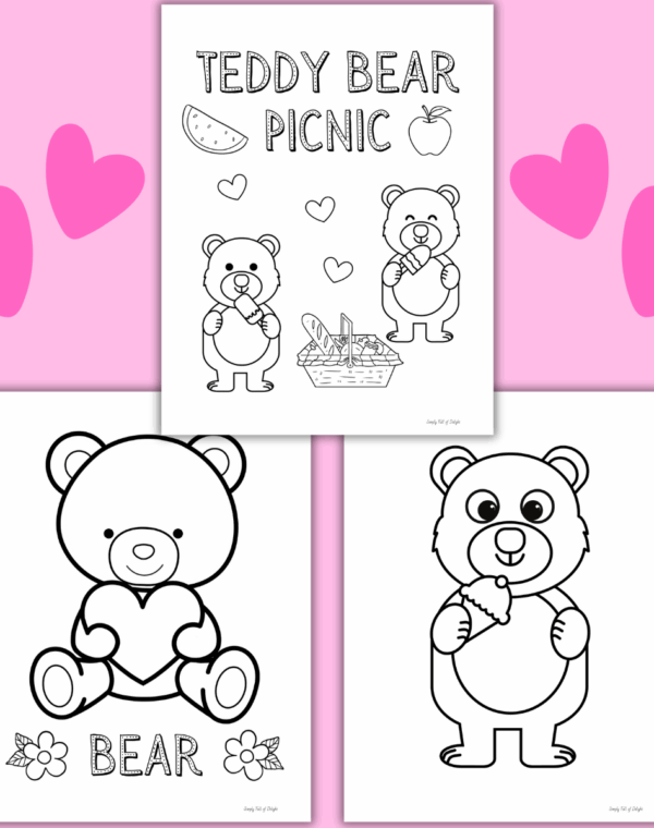 3 free printable teddy bear coloring pages for kids