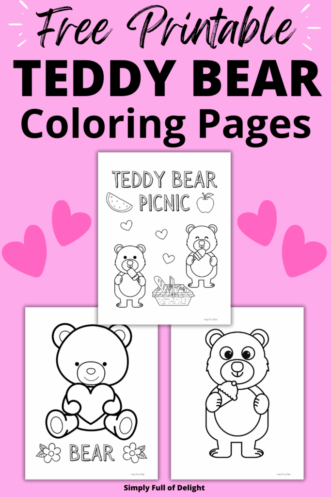 free printable teddy bear coloring pages - set of 3 adorable teddy bear coloring sheets