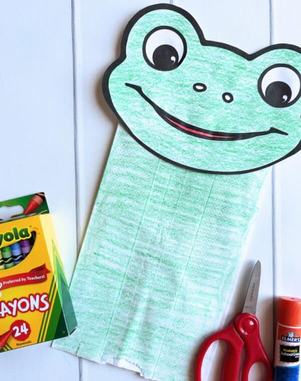free frog paper bag puppet