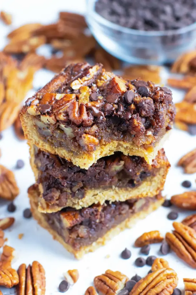Chocolate Pecan Pie Bars from Evolving Table.