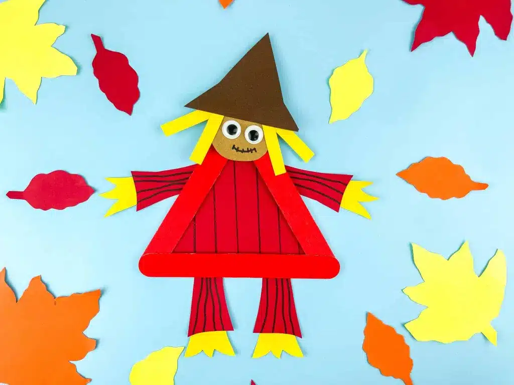 Craft Stick Scarecrows by Cultivating Brilliant Minds.