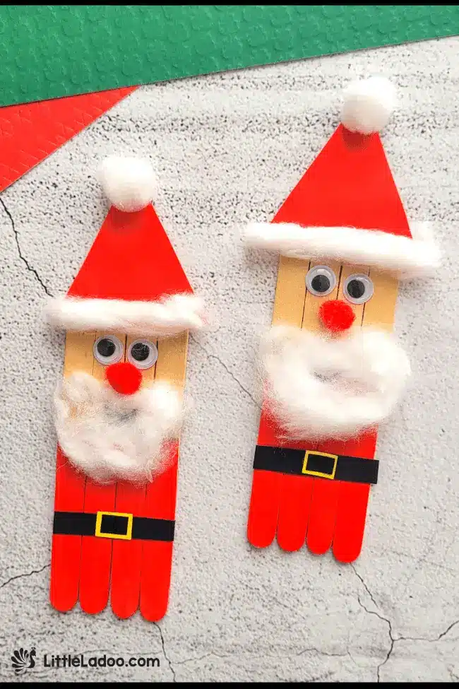 Popsicle Stick Santa Craft from Little Ladoo.