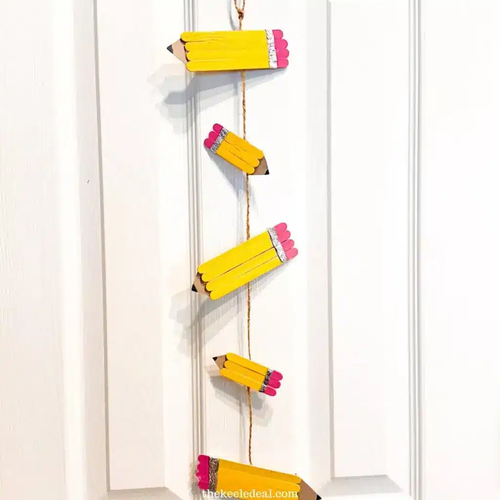 Popsicle Stick Pencil Hanger by The Keele Deal.