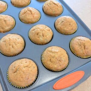 gluten free zucchini muffins in a pan
