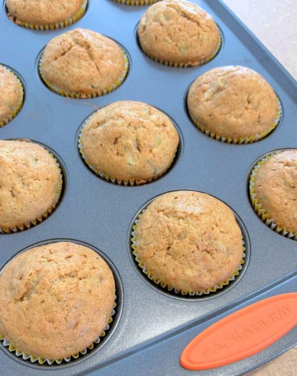 gluten free zucchini muffins in a pan
