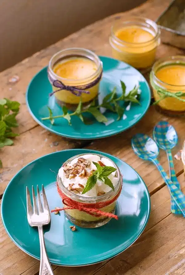 Mini Pumpkin Pie Cheesecakes in Mason Jars by Boulder Locavore.