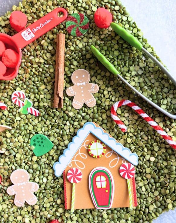 gingerbread sensory bin