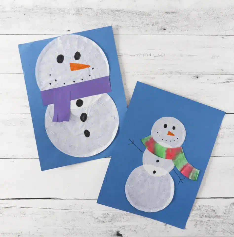 Coffee Filter Snowman by Darcy & Brian.