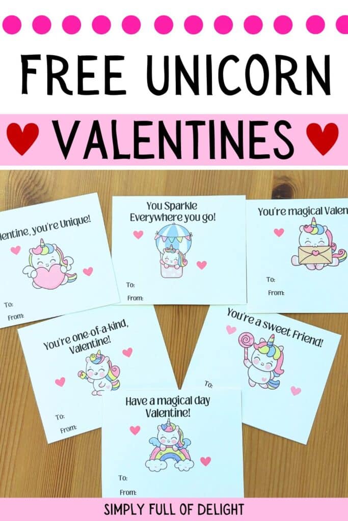 free unicorn valentines for kids