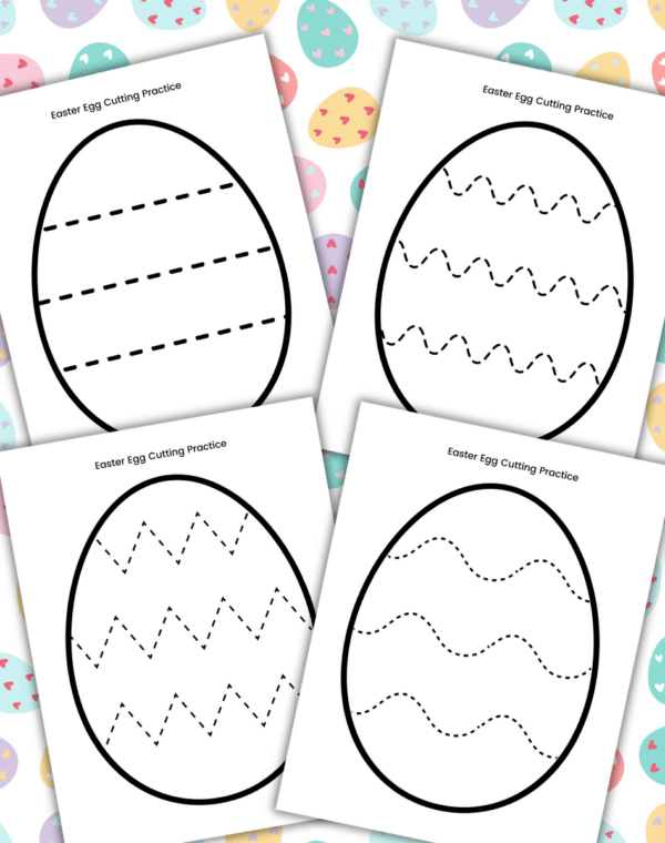 Free Printable Easter Cutting Skills Worksheets for kids