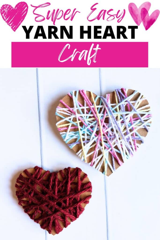 super easy yarn heart craft - yarn wrapped heart