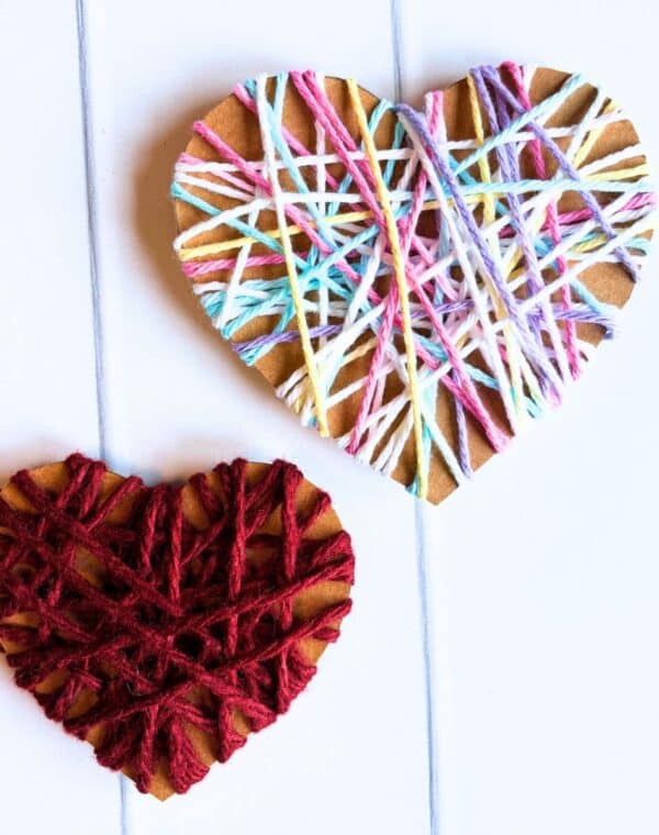 yarn heart craft for kids
