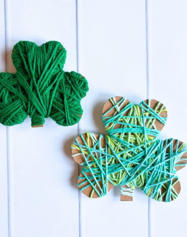 yarn shamrock craft for kids