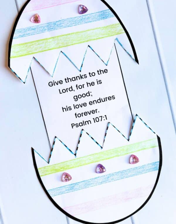 Bible verse pull apart Easter egg craft