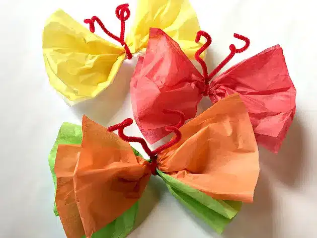 Tissue Paper Butterflies from Family Focus Blog.
