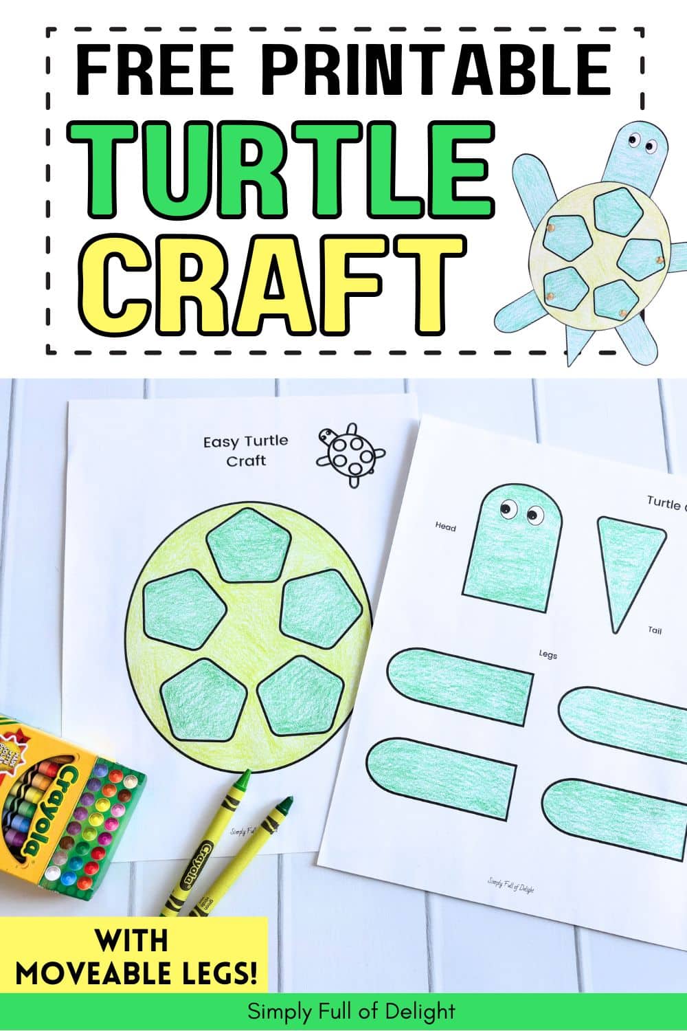 Easy Paper Turtle Craft for Kids (Free Printable!) Simply Full of Delight