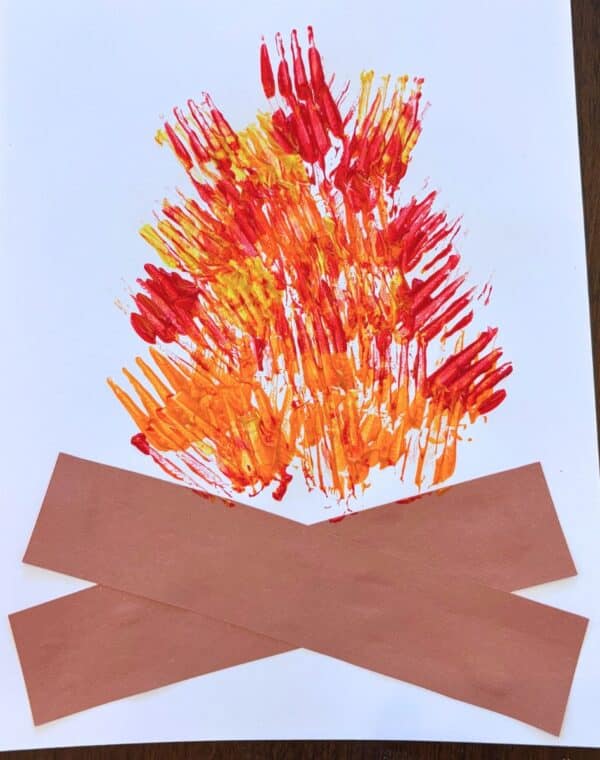 campfire craft for preschool completed.
