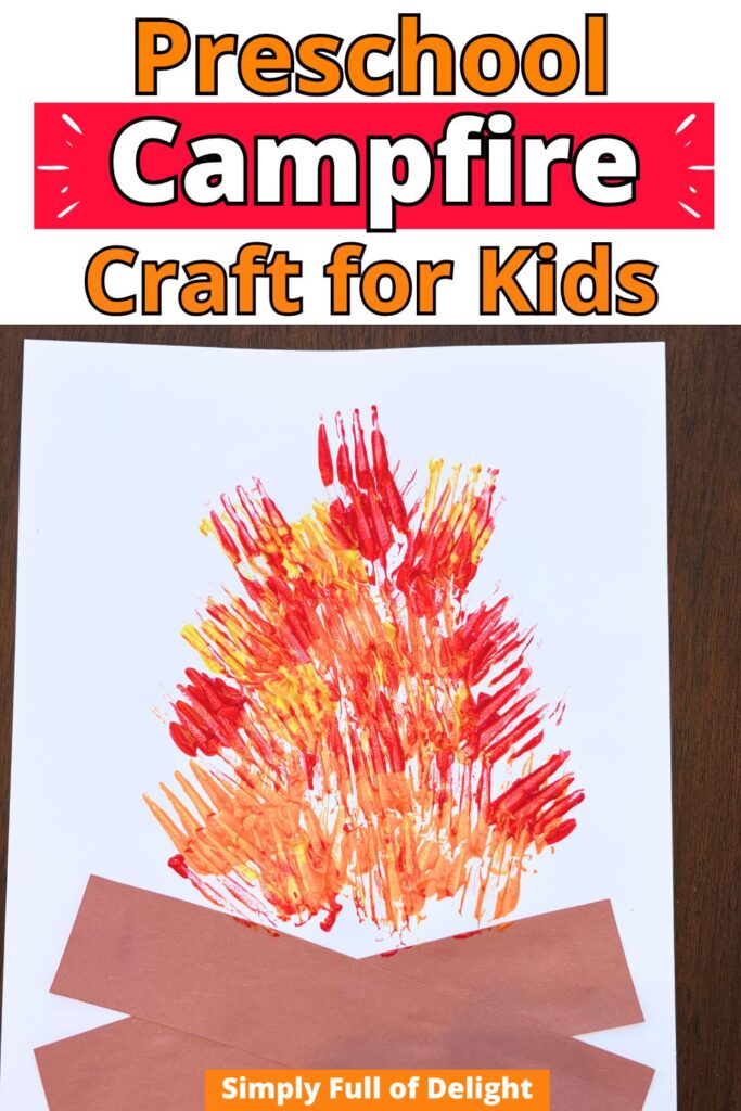 preschool campfire craft for kids - fork painted camp fire craft for preschool