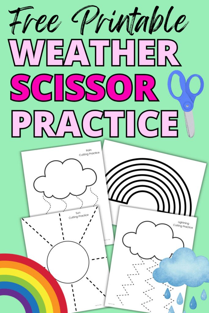free printable Weather Cutting Skills Worksheets for preschool and kindergarten